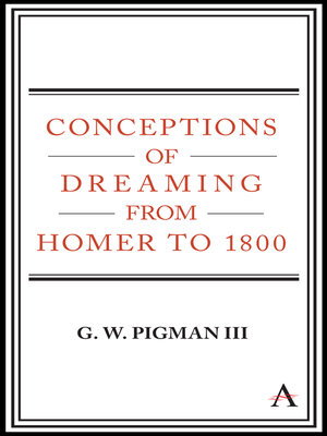 cover image of Conceptions of Dreaming from Homer to 1800